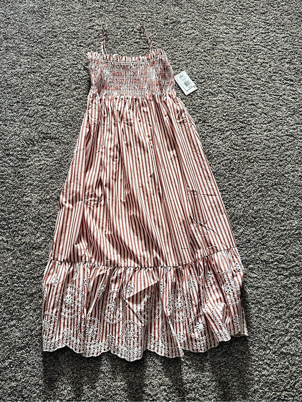 motherhood maternity Pink & White Striped Dress NWT